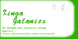 kinga galanics business card